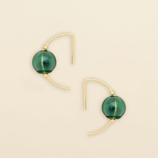 Refined Glass Hoop/Teal/Gold