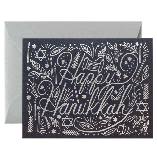 RIFLE PAPER CO. SILVER HANUKKAH CARD - Front & Company: Gift Store