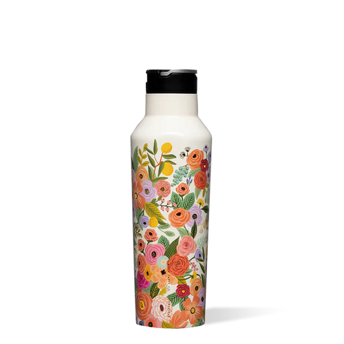 Corkcicle Sport Canteen 20oz - Rifle Paper Garden Party Cream - Front & Company: Gift Store