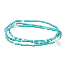 Load image into Gallery viewer, Teardrop Stone Wrap Turquoise/Opalite/Silver - Stone of Calm
