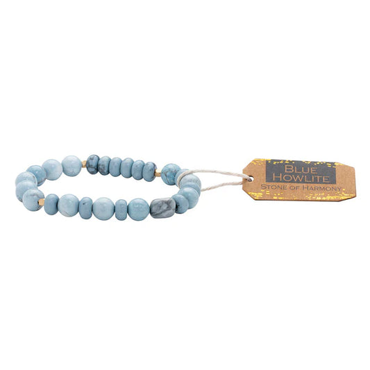 Stacking Stone Bracelet Blue Howlite - Stone of Harmony