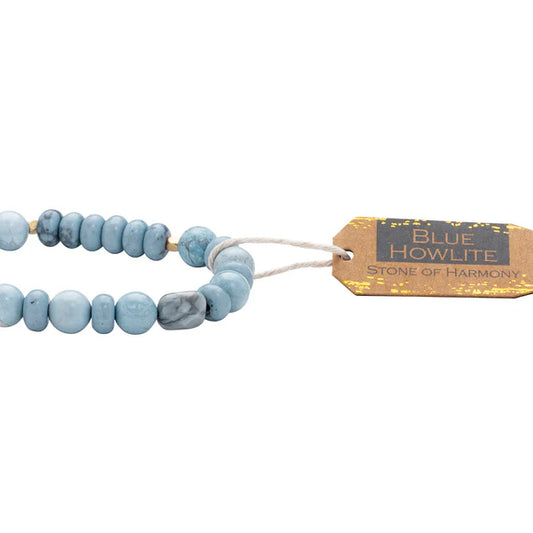 Stacking Stone Bracelet Blue Howlite - Stone of Harmony