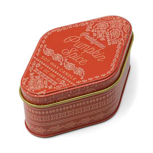Station 3.5oz Orange Bandana Patterned Candle Tin - Pumpkin Spice