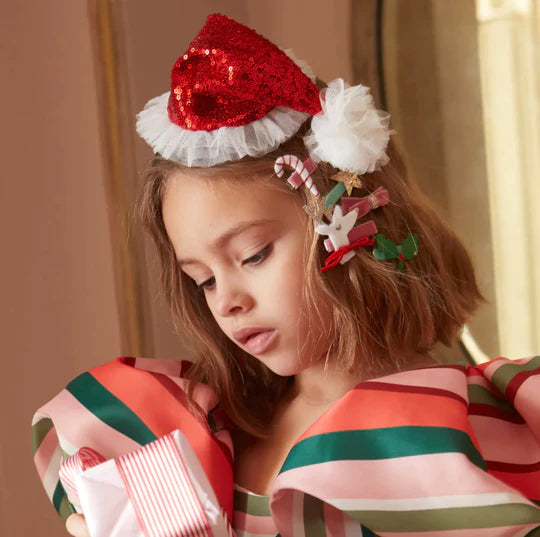 Meri Meri  Sequin Santa Hat Hair Clip