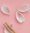 Elegant Sakura Petal Ceramic Chopstick Rest