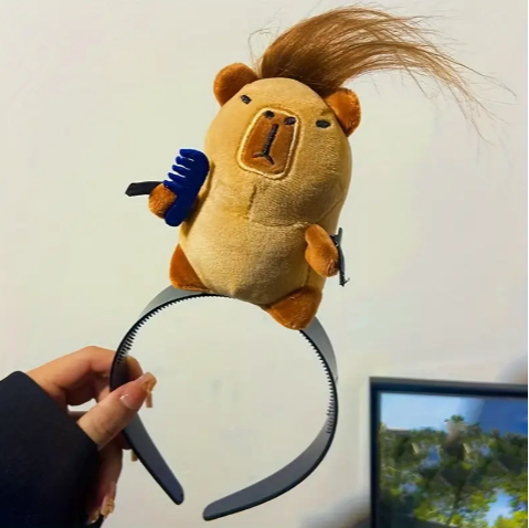 Capybara Plush Headband - Front & Company: Gift Store