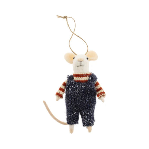 Felt Mouse Ornament:  Quincy Mouse Holiday Ornament