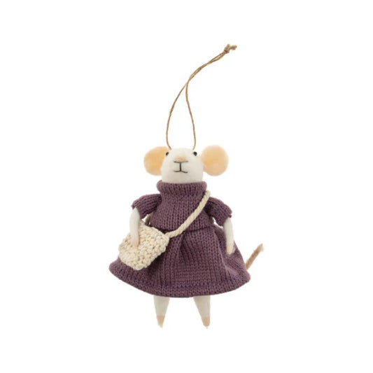 Felt Mouse Ornament:  Craft Fair Carla Mouse Holiday Ornament