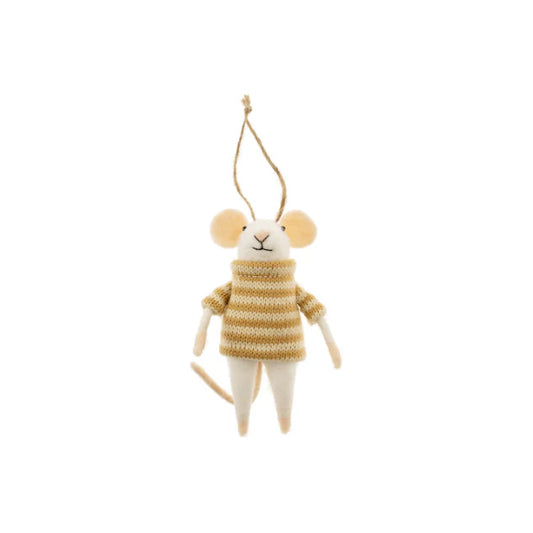 Felt Mouse Ornament:  Frances Mouse Holiday Ornament