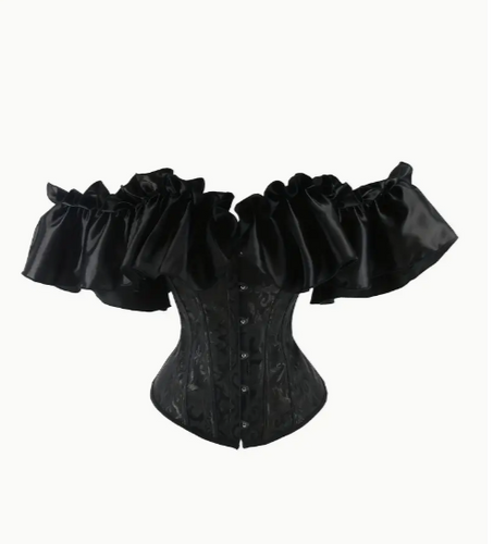 Black Off-shoulder Lace Up Corset - Front & Company: Gift Store