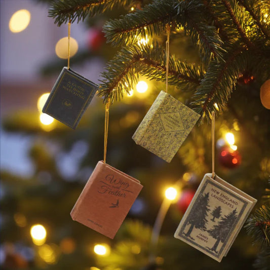 MDF & Fabric Book Ornament - 4 Styles - 3-3/4-in