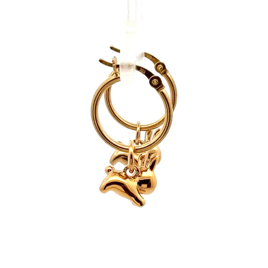 Miffy Rabbit Charm Hoop Gold Vermeil