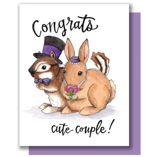 Woodland Animals Cute Couple Card