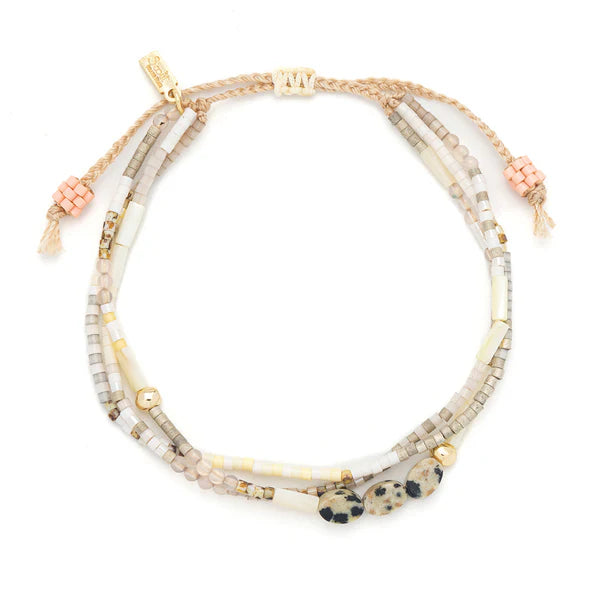 Mixed Media Bracelet Dalmatian Jasper/Gold
