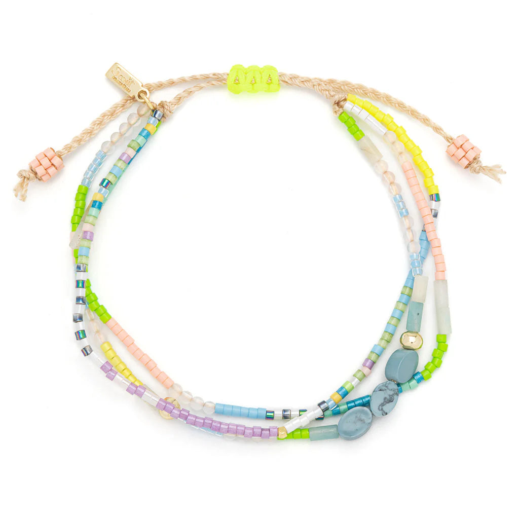 Mixed Media Bracelet Blue Howlite/Gold