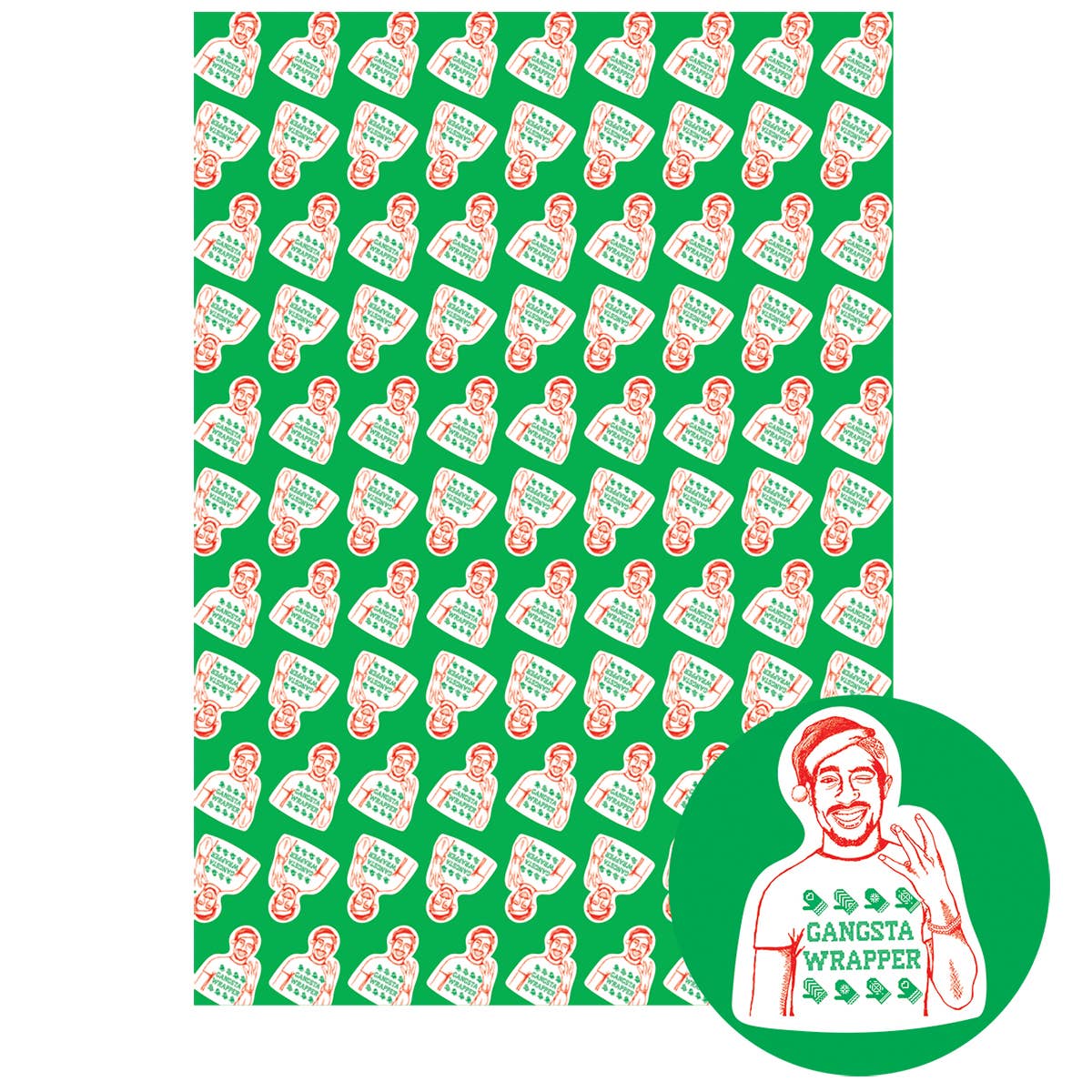 Gangsta Wrapper Tupac Gift Wrapping Paper (Single Sheet)