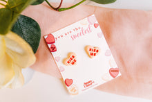 Load image into Gallery viewer, Kiss Me Heart Valentine Clay Stud Earrings
