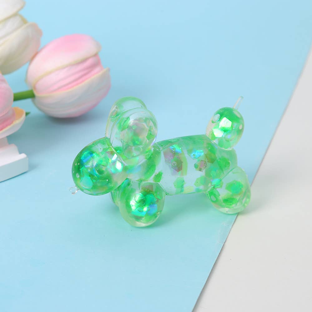Sequin Balloon Dog Slow Rising Squishy Toy