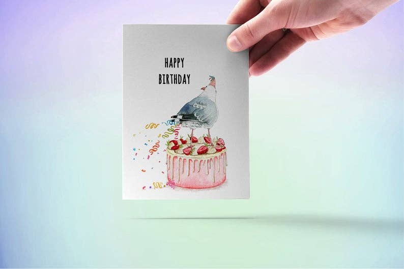 Seagull Fart Cake - Funny Birthday Card
