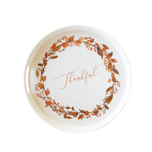 Load image into Gallery viewer, PLBT162 -  Thankful Wreath Reusable Bamboo Round Serving Tray
