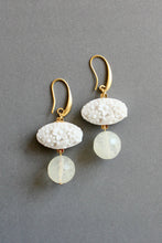 Load image into Gallery viewer, ISLE18 Vintage milk glass and quartz earrings
