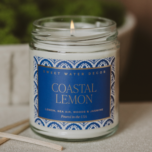 *NEW* Coastal Lemon 9 oz Soy Candle - Home Decor & Gifts