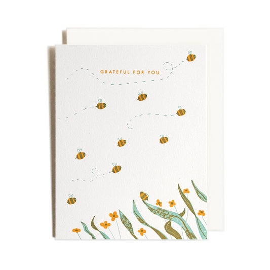 Grateful Bees | Letterpress Card