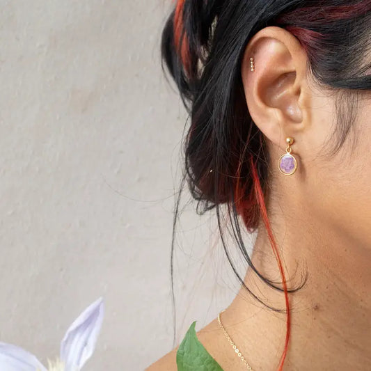 Pressed Flower Dangle Earrings