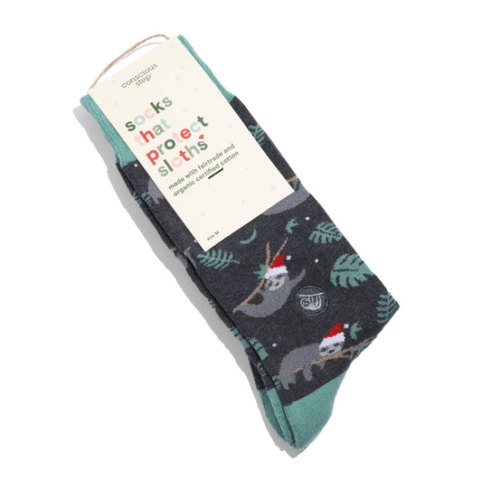 Holiday Socks that Protect Sloths | Gifts for Animal Lovers