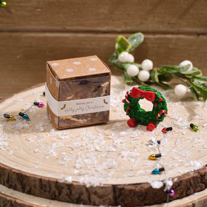 Christmas Tiny World Resin Wreath Keepsake With Gift Box **