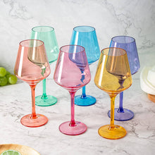 Load image into Gallery viewer, Unbreakable Colored Stemmed Wine Glasses, Acrylic
