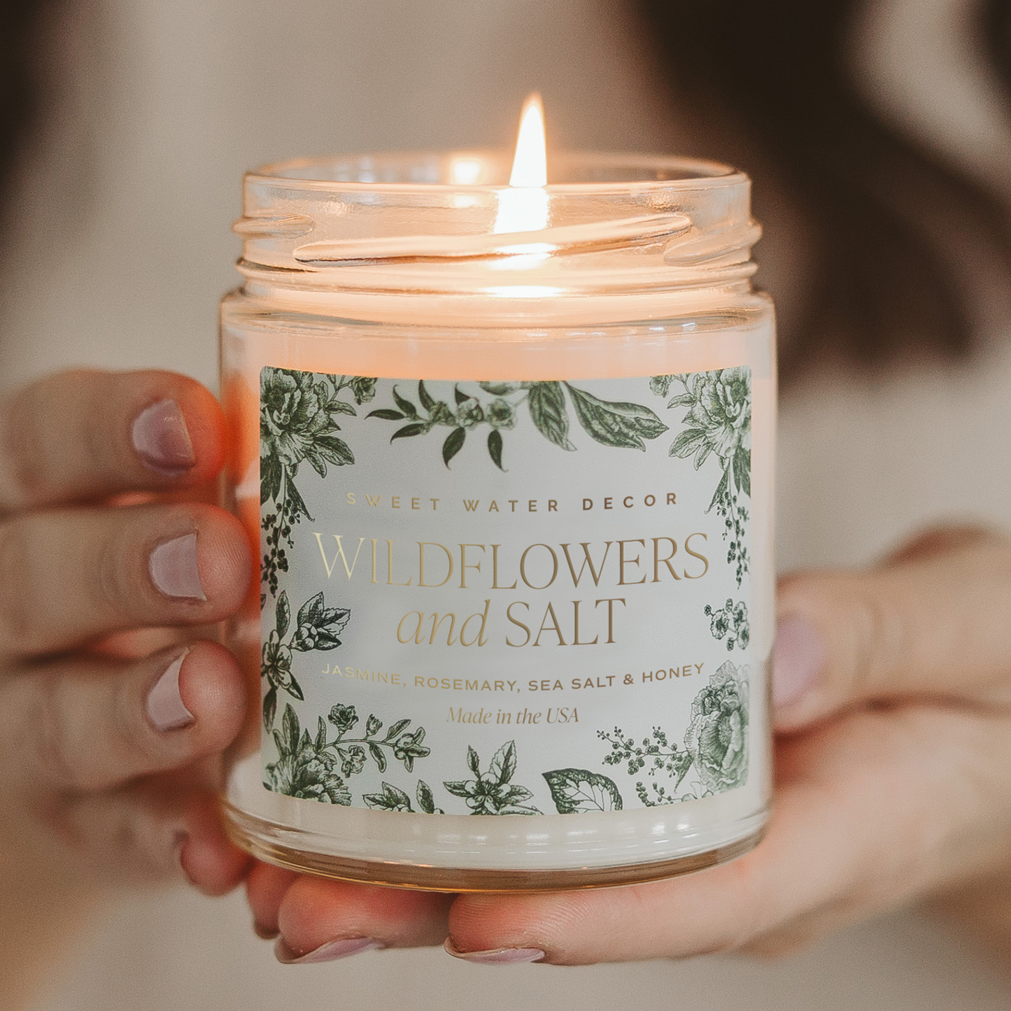 Wildflowers and Salt 9 oz Soy Candle - Summer Home Decor