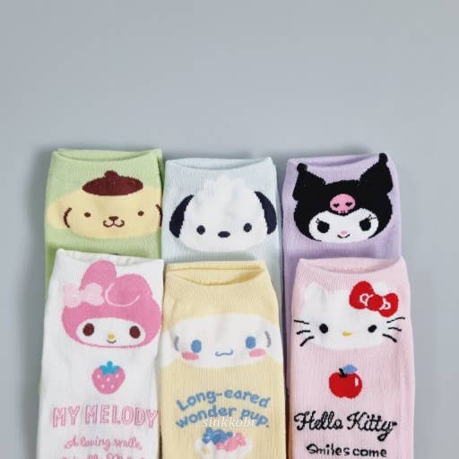 Sanrio Cotton Sneakers Letters Socks- Kuromi Socks