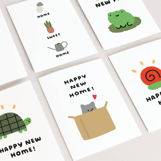 New Home Card, Housewarming Greeting Card - Cute Cat