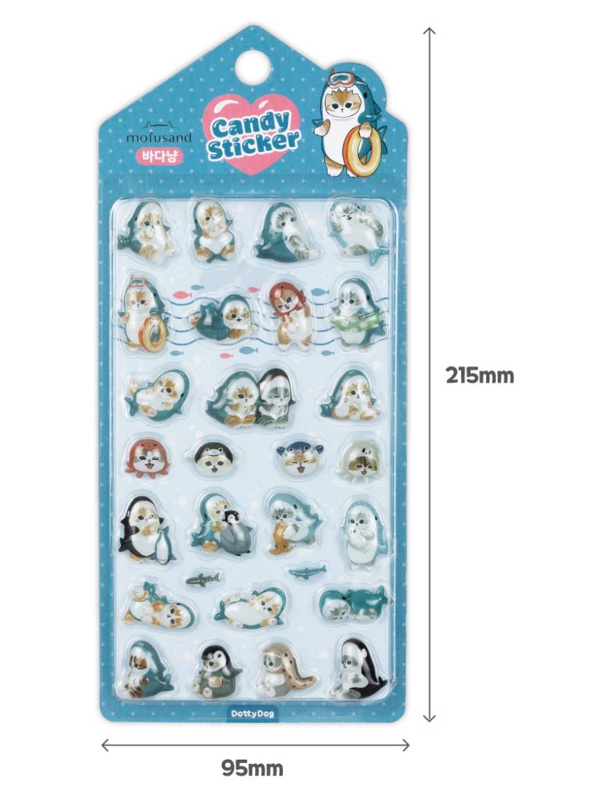 Mofusand Candy Deco Sticker - Puffy 3D Cat Sticker Collection