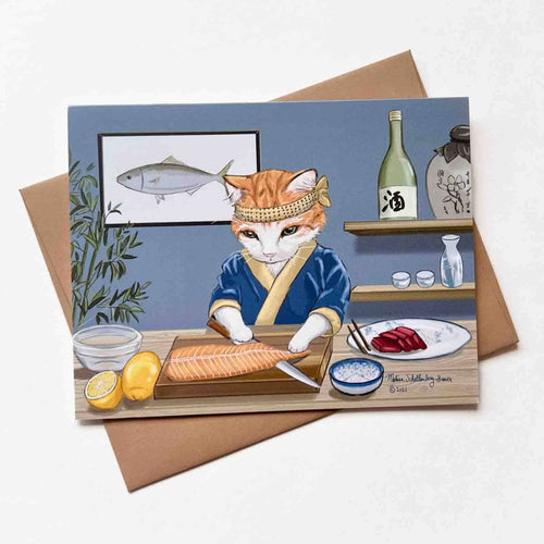 Sushi Chef Kitty  Card - Front & Company: Gift Store