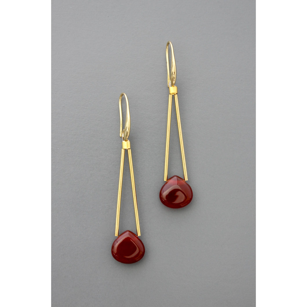 FERE67 Carnelian drop earrings