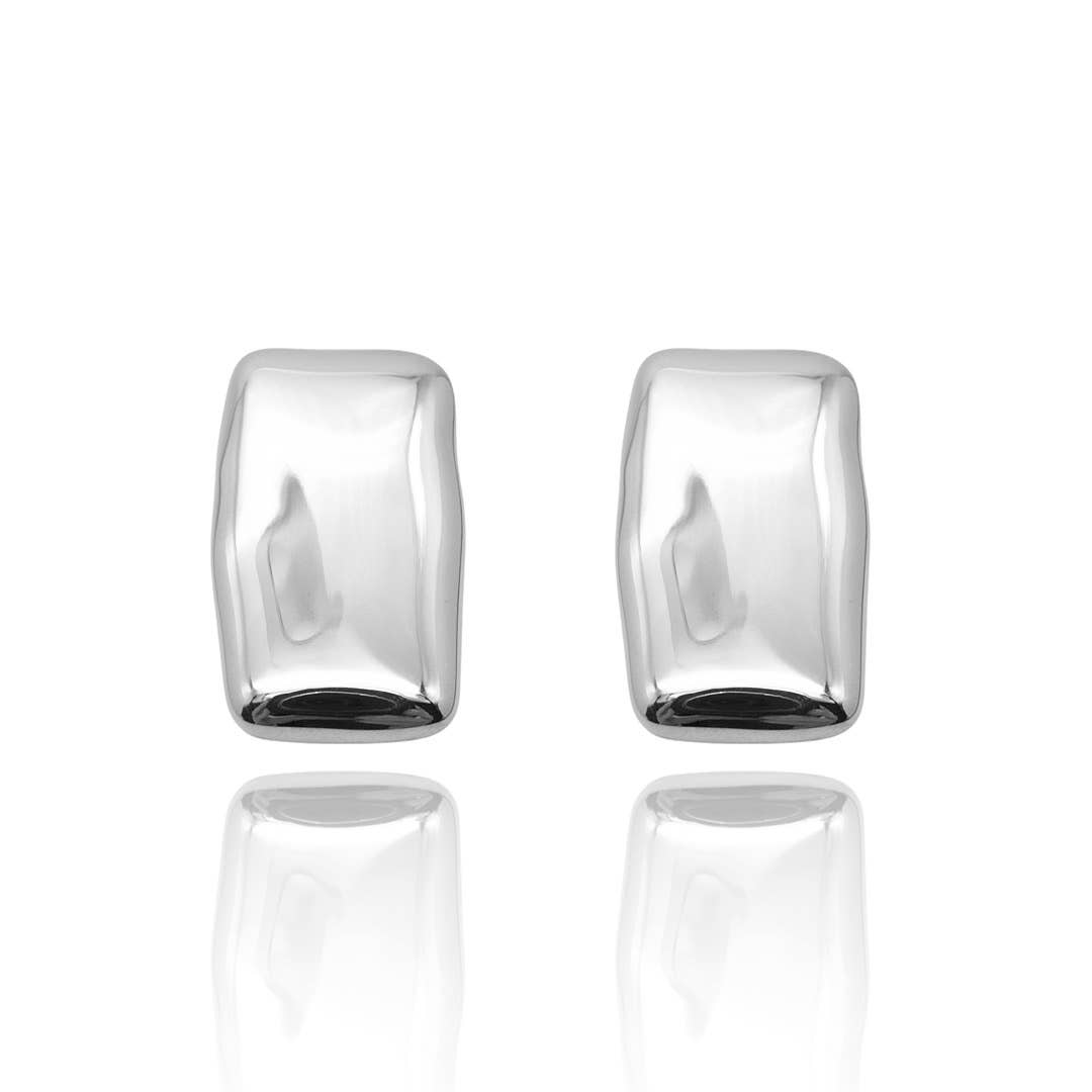 Chunky Rectangle Stud Earrings