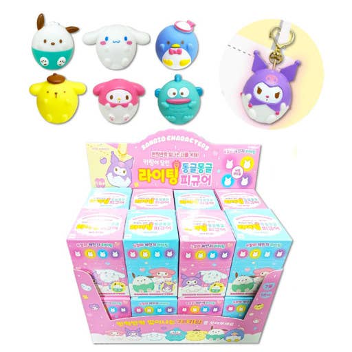 Sanrio Mood Lighting Charaters Figure Key RIng Zipper Charm