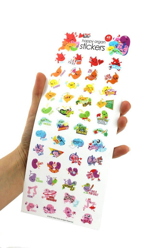 Happy Organ Stickers - Now With 2 Sheets - 98 mini stickers
