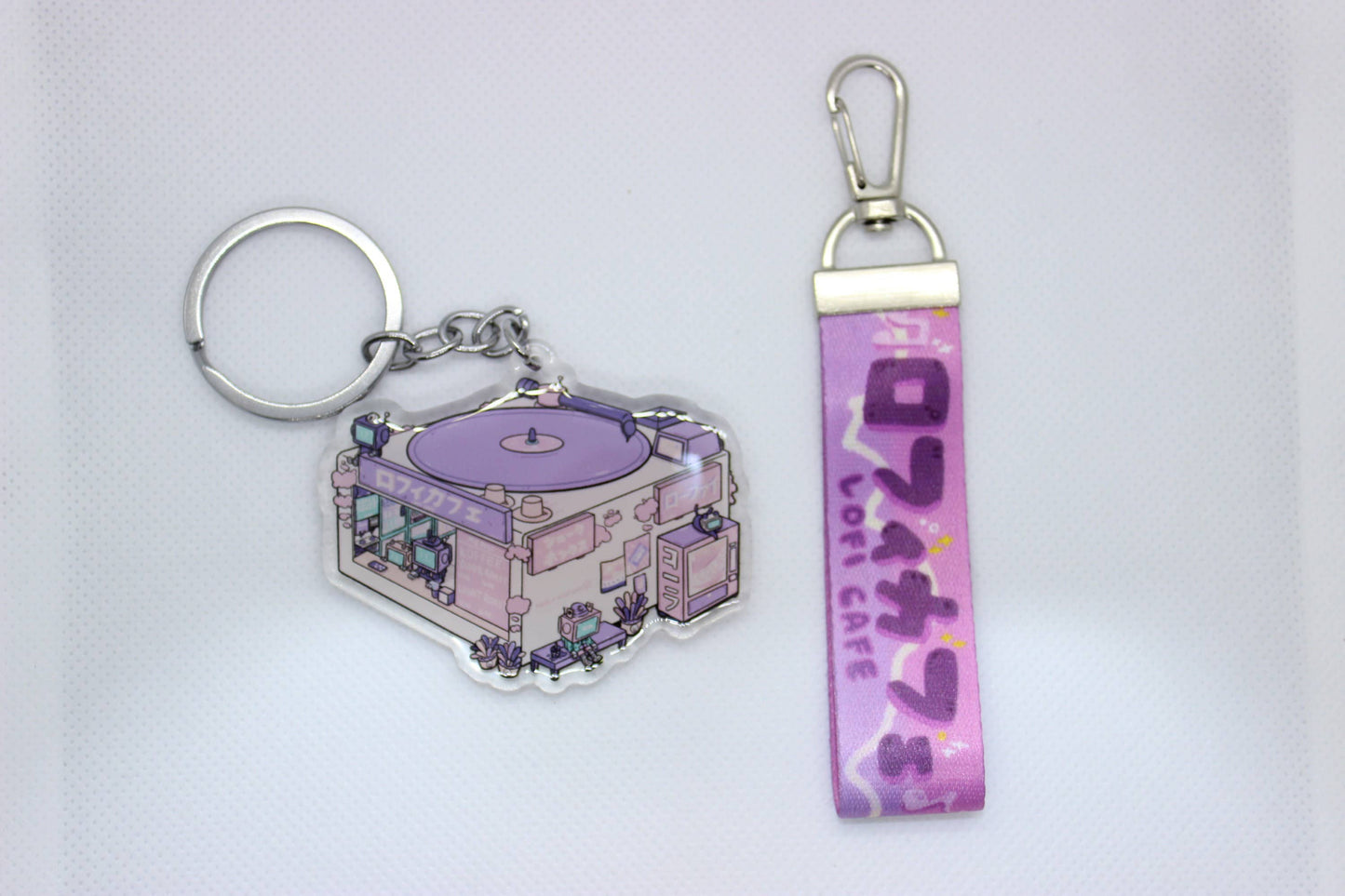 Lofi Cafe Keychain w/ Lanyard