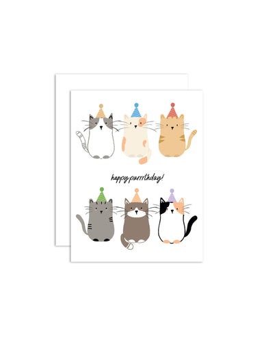 Happy Purrrthday - Birthday Greeting Card - Front & Company: Gift Store