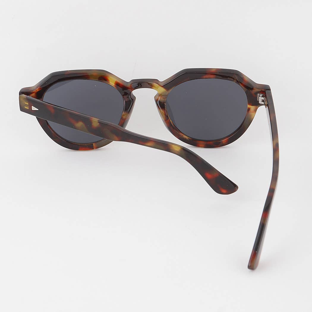 Blocky Tinted Round Sunglasses