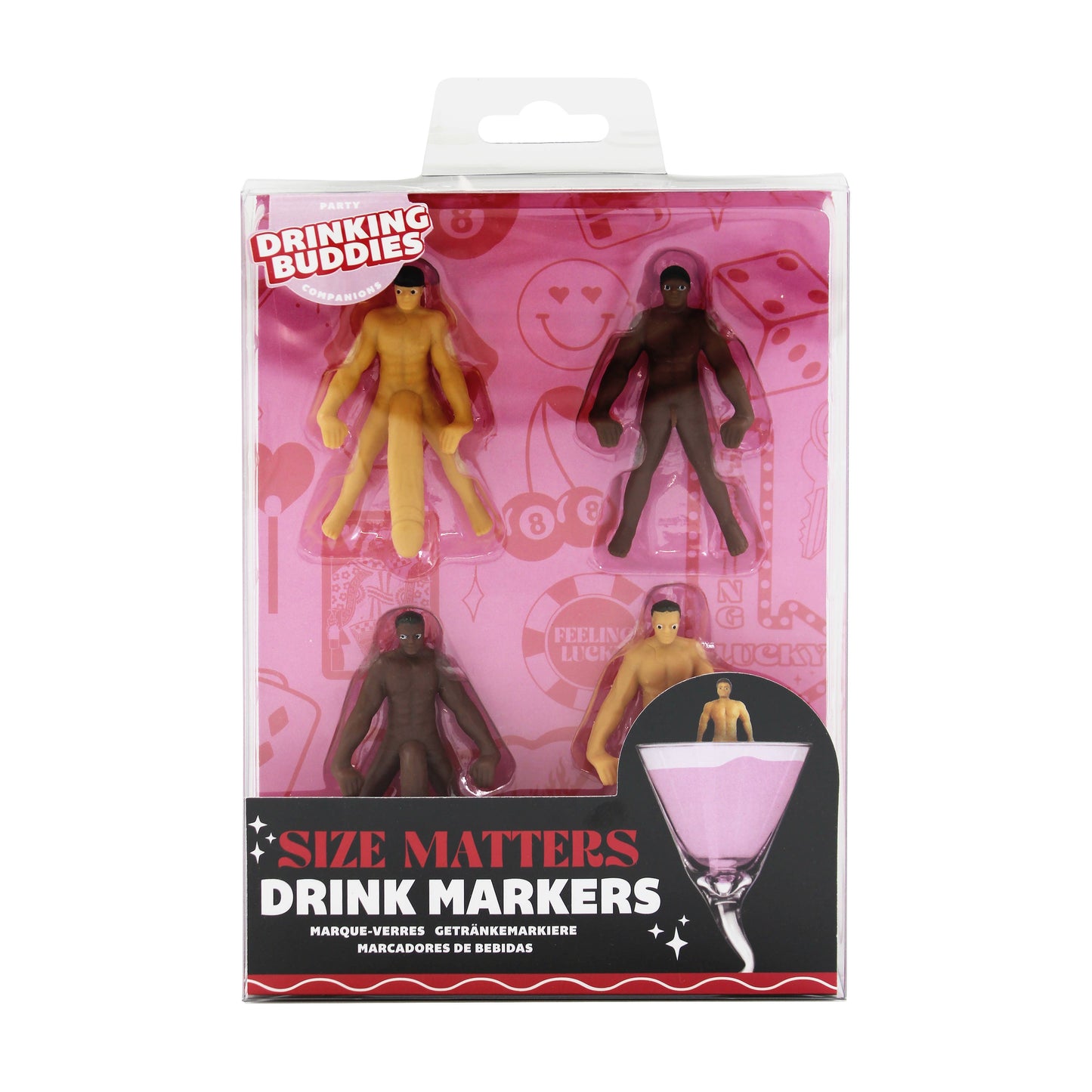 Drinking Buddies Size Matters Drink Markers- 4 Pack
