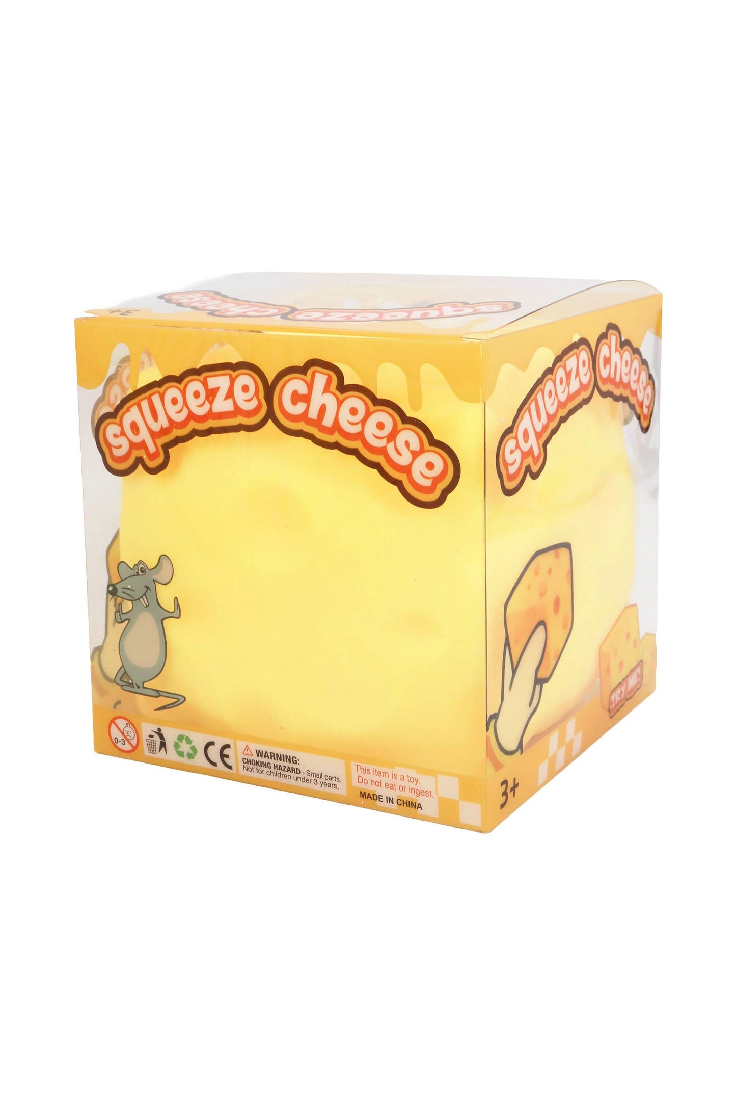 JUMBO Cheese Cube Fluffy Slime Filled Squishy Toy - 5 Inch