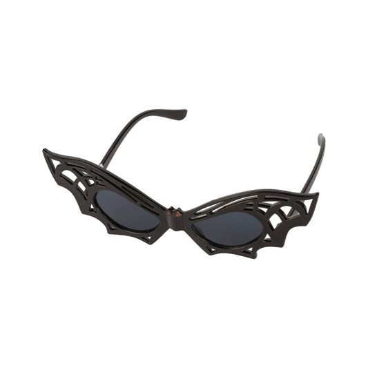 A61514:Black bat wing Halloween novelty sunglasses, 7 in