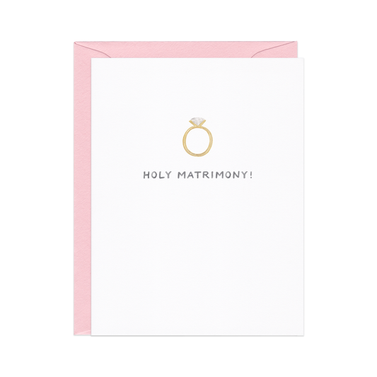 Holy Matrimony - Funny Engagement Ring Wedding Card