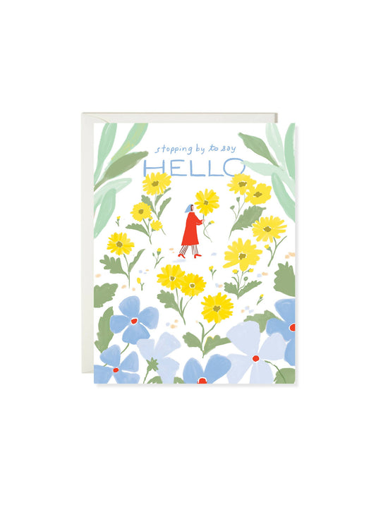 Stopping By to Say Hello - Classic Floral Greeting Card