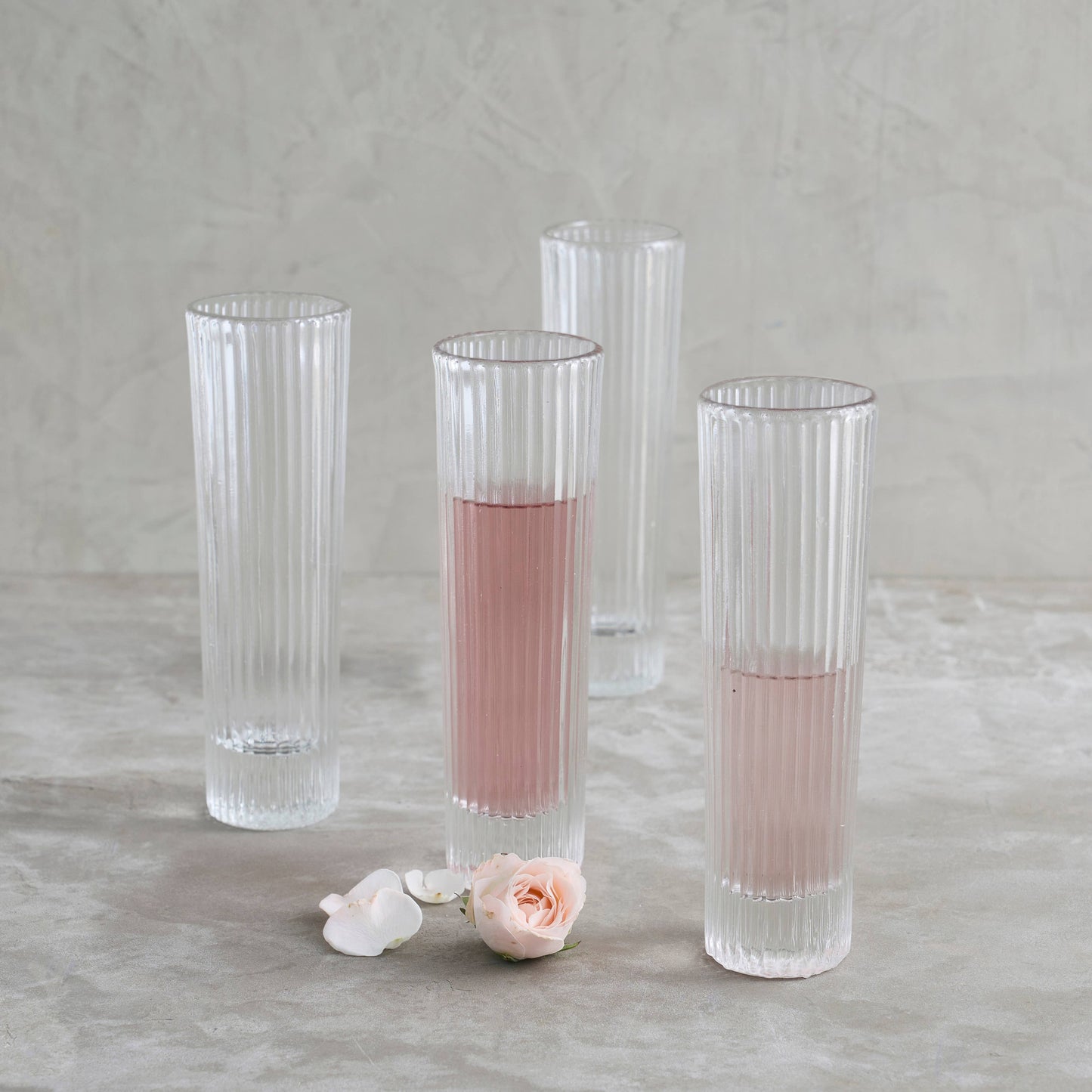 Pressed Clear Champagne Glasses