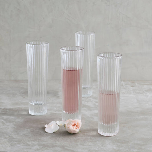 Pressed Clear Champagne Glasses